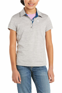 2022 Ariat Junior Laguna Short Sleeve Polo Top 10039498 - Grey